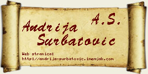 Andrija Šurbatović vizit kartica